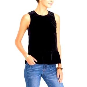 J.Crew Black Velvet Peplum top